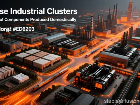 Aerial View of Dense Industrial Clusters at Night