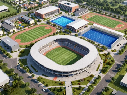 Aerial View of Modern High-Performance Sports Campus