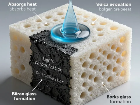Aerogel Fire Protection Mechanism Visualization