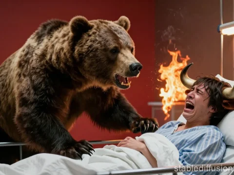 Aggressive Bear Attacks Patient with Bull Horns in Hospital Room