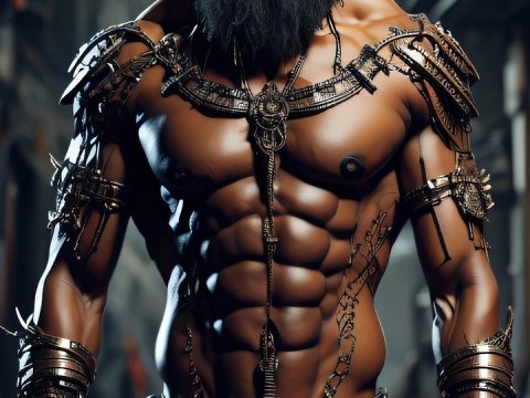 AI Generated Hindu King with Cybernetic Armor