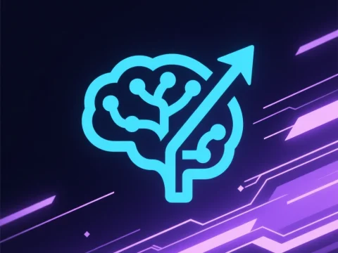 AI Growth Logo with Neural Network and Upward Arrow