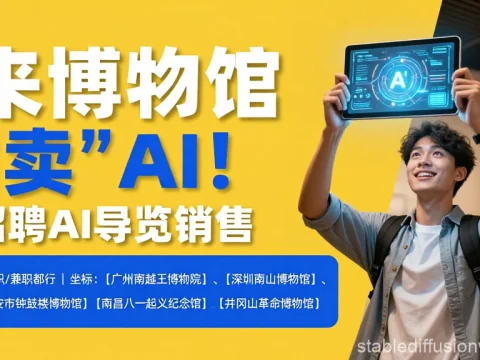 AI Sales Recruiter Poster for Museum Guide Positions