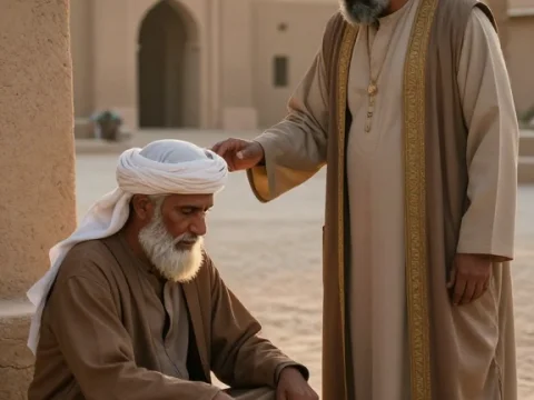 Ancient Arab Merchants in Traditional Attire