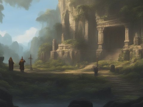 Ancient Dwarven Temple in Misty Mountain Valley