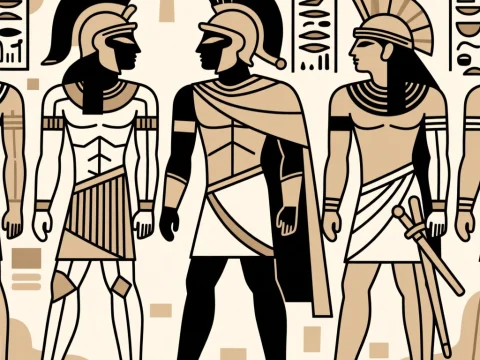 Ancient Greek Warrior Mural in Classic Style