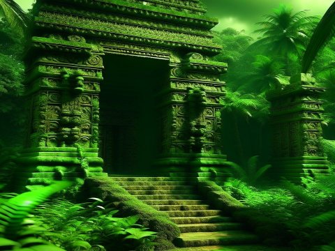 Ancient Mayan Temple Hidden in Lush Jungle
