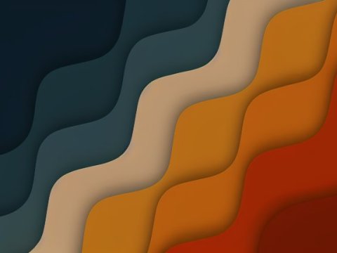 Angled Layered Waves in Warm and Cool Tones