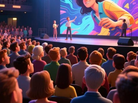 Animated Presentation in a Large Conference Hall