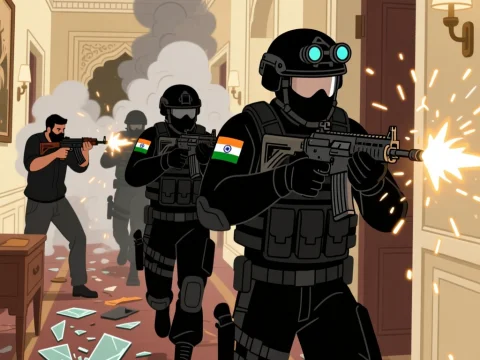 Animated Tactical Team Engaged in Combat in Mumbai