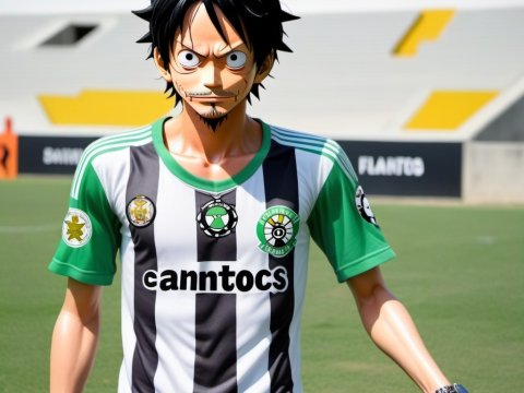 Anime Character in Soccer Jersey on Field
