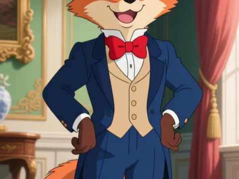 Anime Fox in Aristocratic Attire