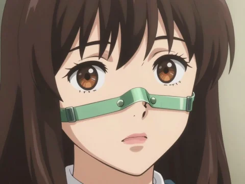 Anime Girl Wearing a Nose Hook