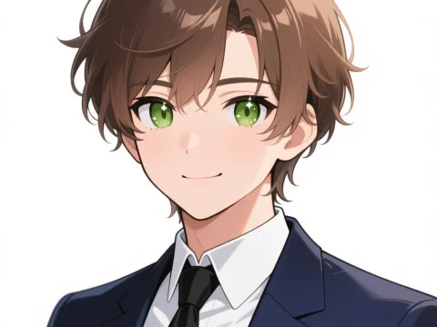 Anime Portrait of a Young Man in a Suit