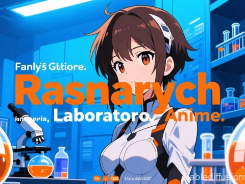 Anime Scientist in Futuristic Laboratory