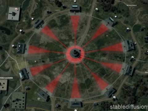 Anti-Drone Tactical Radar Map with Defense Zones