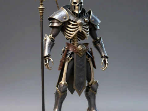 Armored Skeleton Warrior with Halberd