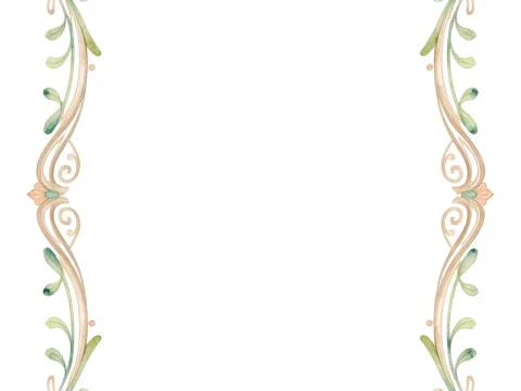 Art Nouveau Floral Frame with Pink Flowers