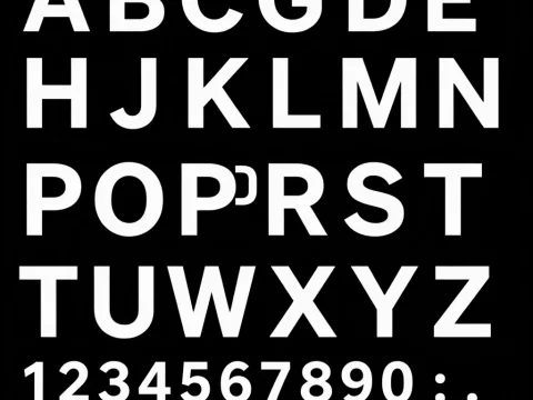 Atlassian Sans Alphabet and Numbers on Black Background