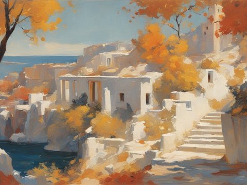 Autumn in a Greek Coastal Village