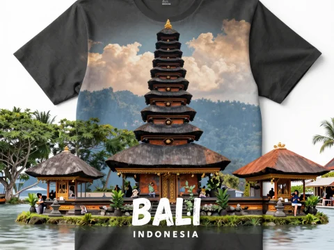 Bali Indonesia Temple T-Shirt Design