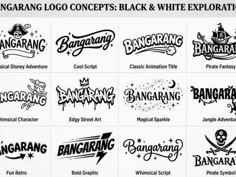 Bangarang Logo Concepts Black & White Exploration