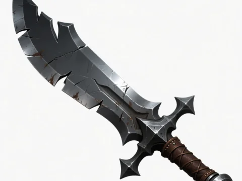 Barbaric Fantasy Greatsword with Jagged Blade