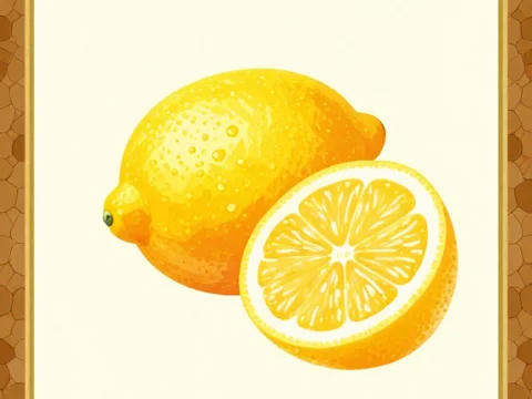 Baroque Style Limoncello Label with Lemon Illustration