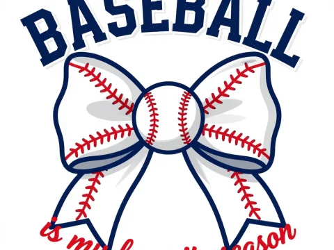 Baseball Bow Graphic with Favorite Season Text