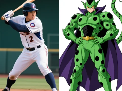 Baseball Player Yu-Chang vs Anime Character Cell