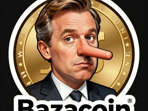 Bazacoin Logo with Pinocchio Nose Character