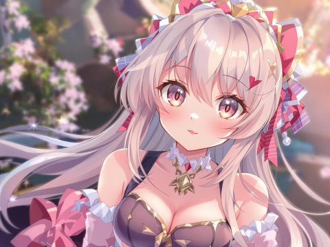 Beautiful Anime Girl with Flowing Hair and Detailed Outfit