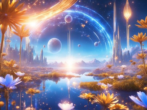 Beautiful Cosmic Ambience with Galactic Landscape