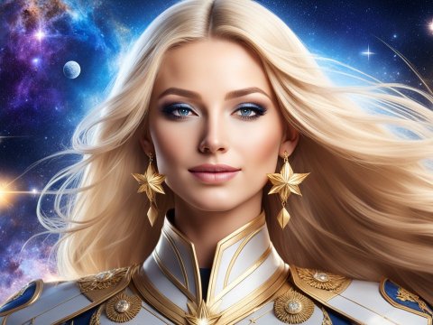 Beautiful Woman Commander in Futuristic Space Setting