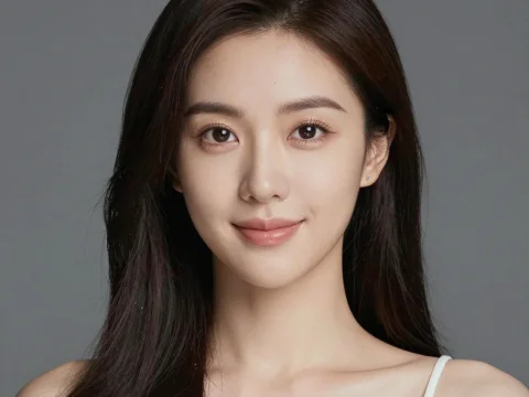 Beautiful Woman Portrait with Natural Makeup