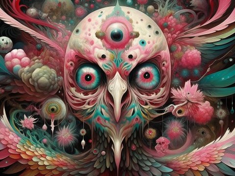 Biblically Accurate Angel with Surreal Multi-Eyed Features