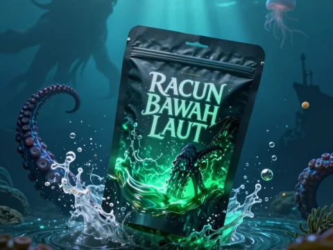 Bioluminescent Kraken Strikes Underwater Pouch