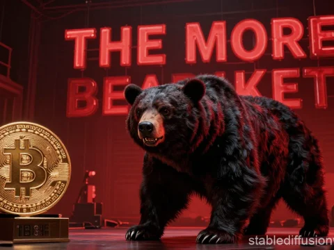 Bitcoin Bear Market Surge Concept with Bear and Coin