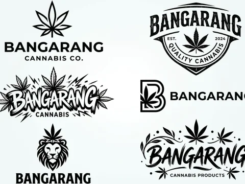 Black and White Cannabis Brand Logo Concepts