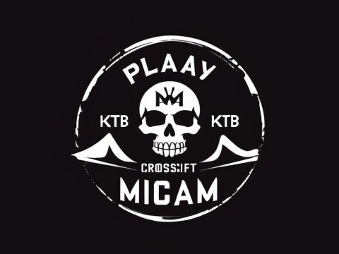 Black and White CrossFit Skull Logo