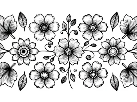 Black and White Floral Arabesque Pattern