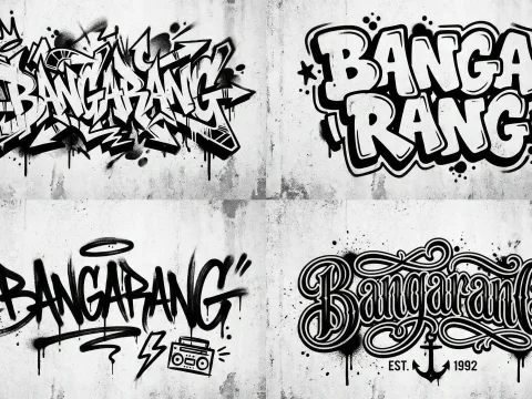 Black and White Graffiti Styles of 'Bangarang'