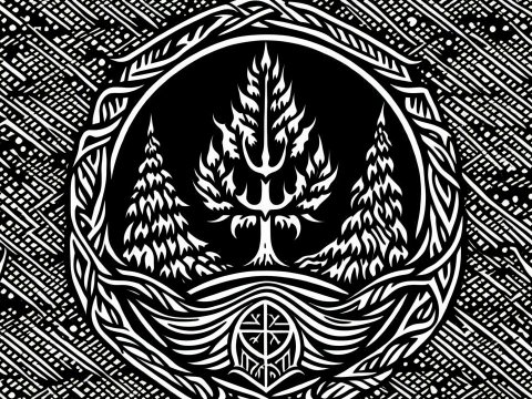 Black and White Norse-Inspired Tribal Design