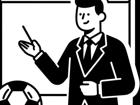 Black and White Pictogram of Scrum Master Teaching