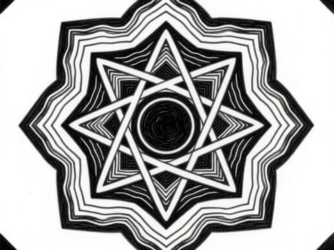 Black and White Sacred Geometry Mandala