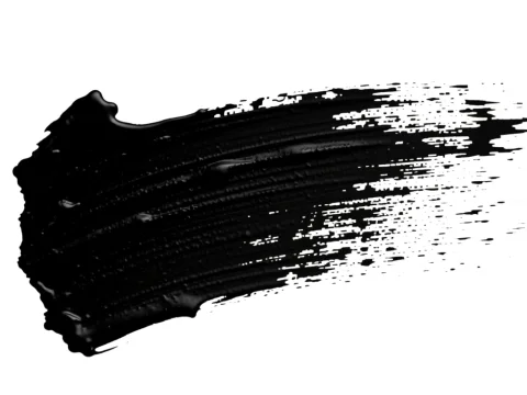 Black Ink Brush Stroke Texture on White Background