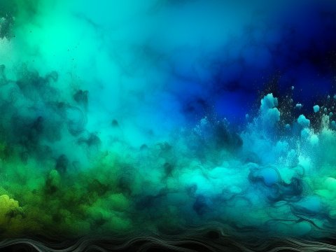 Blue and Green Abstract Cloudscape