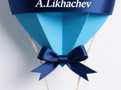 Blue Heart Balloon with Sapphire Ring and Ribbon