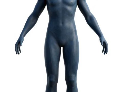 Blue Sci-Fi T-Pose Character Model