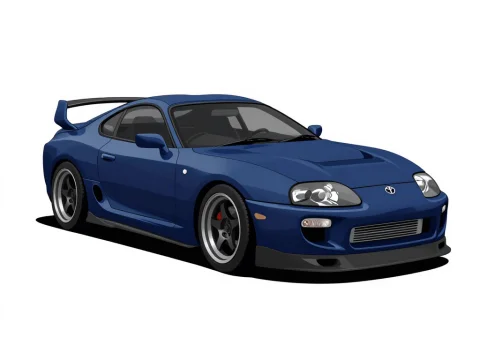 Blue Toyota Supra MK4 Illustration